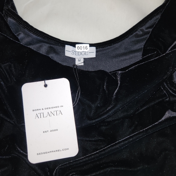 Sedge Black Velvet Sleeveless Dress. Size M  WhimsyGoth  Witchy Goth Holiday NWT - Picture 10 of 10